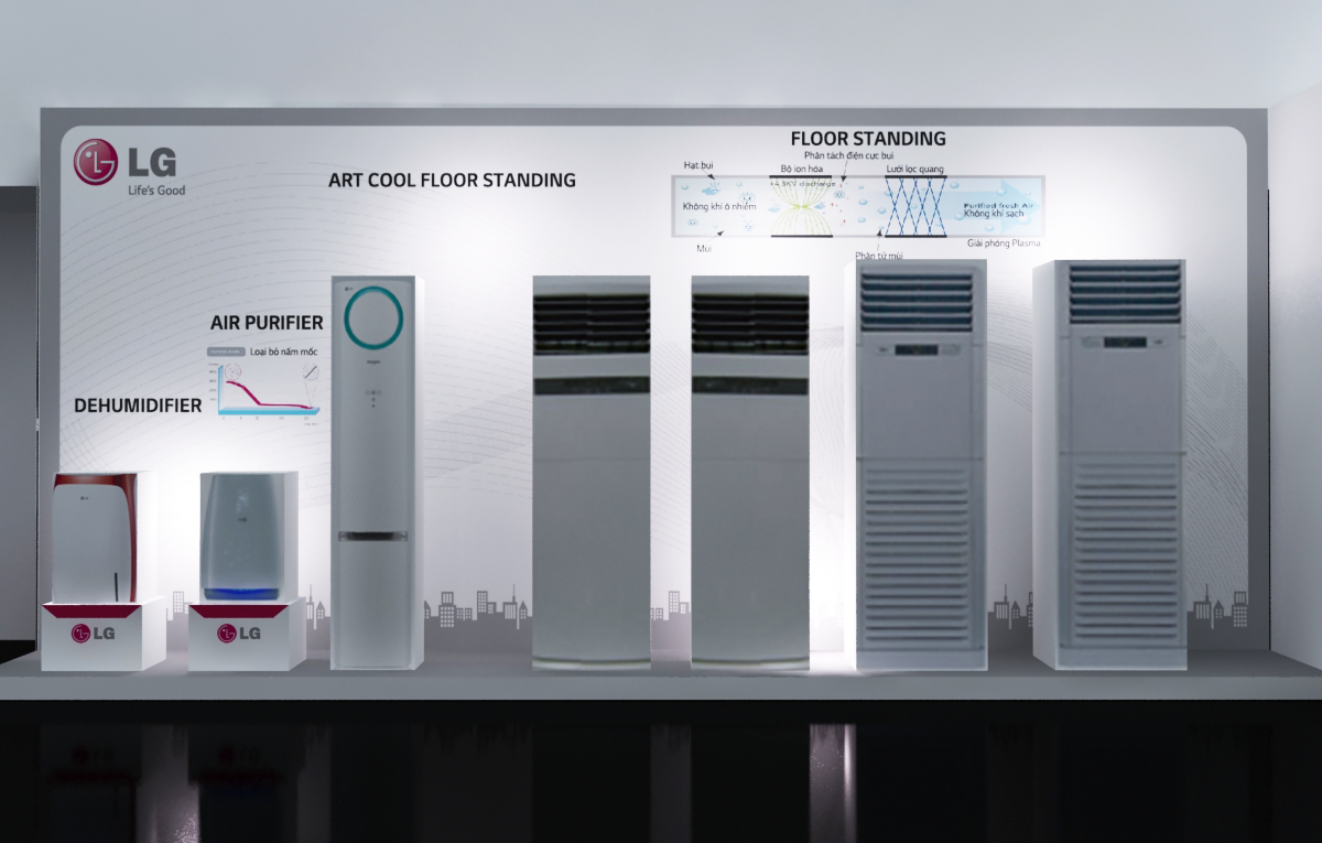 Thiết kế điều hòa tủ đứng LG đẹp mắt