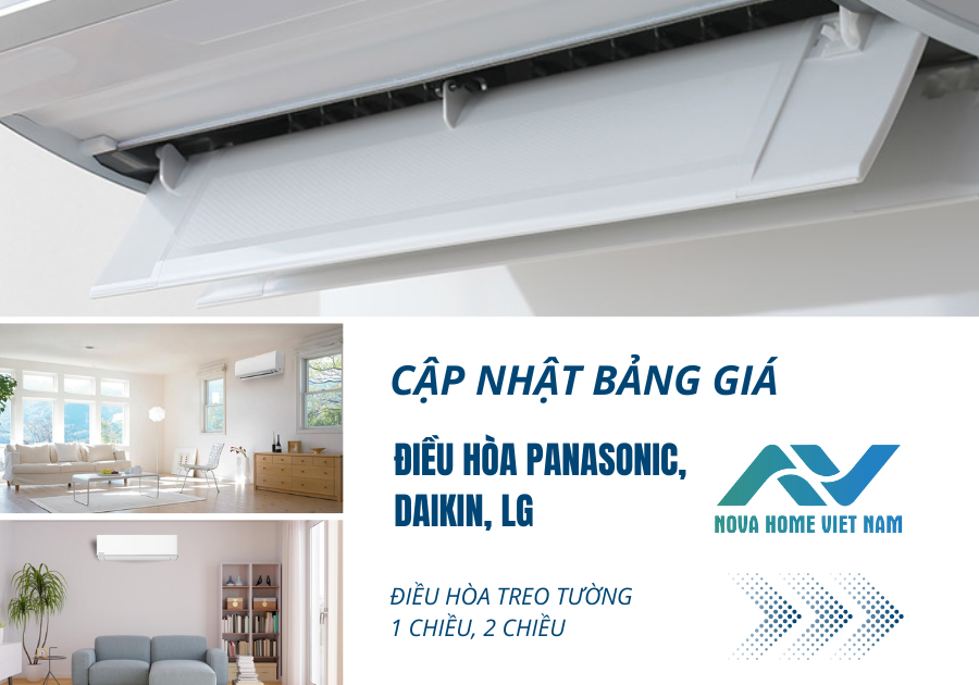 Cập nhật bảng giá điều hòa treo tường 1 chiều, 2 chiều Panasonic, Daikin, LG mới nhất