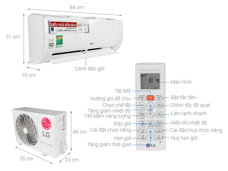 Dòng điều hòa LG Inverter tiêu chuẩn 2 chiều