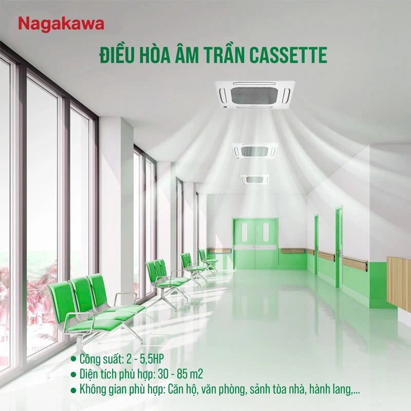 Điều hoà âm trần cassette Nagakawa